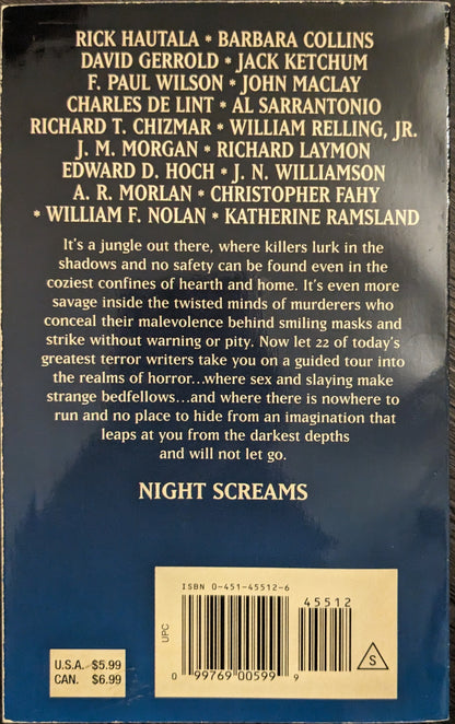 Night Screams: 22 Stories of Terror edited by Ed Gorman and Martin H. Greenberg