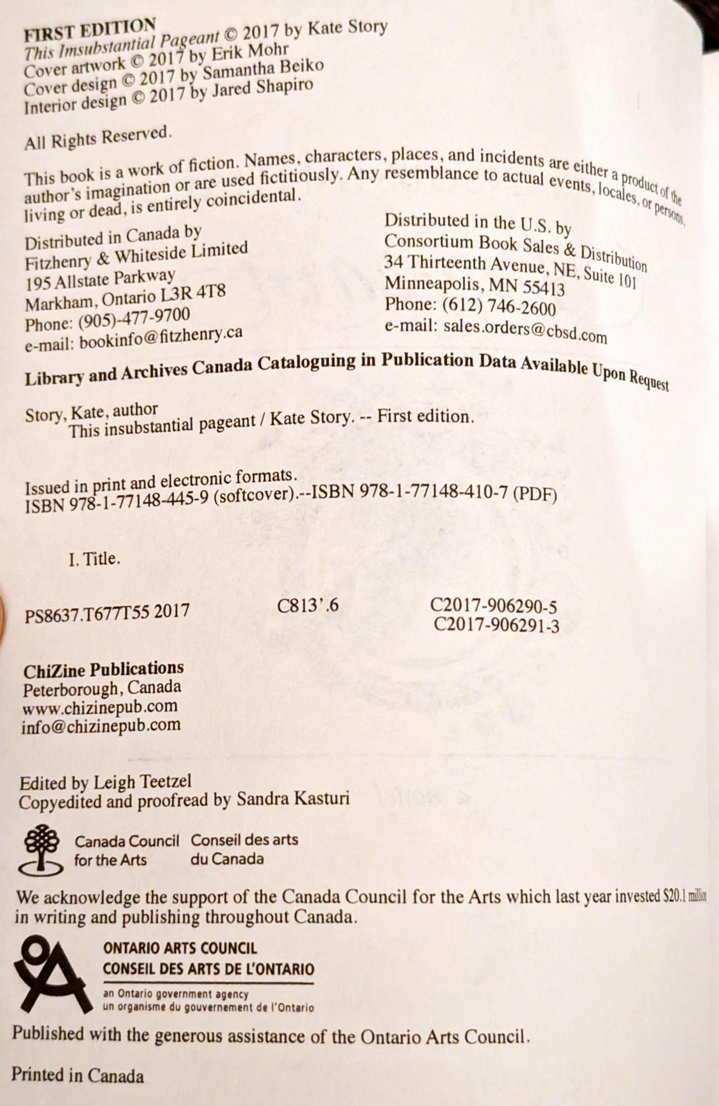 The Insubstantial Pageant by Kate Story (Signed)