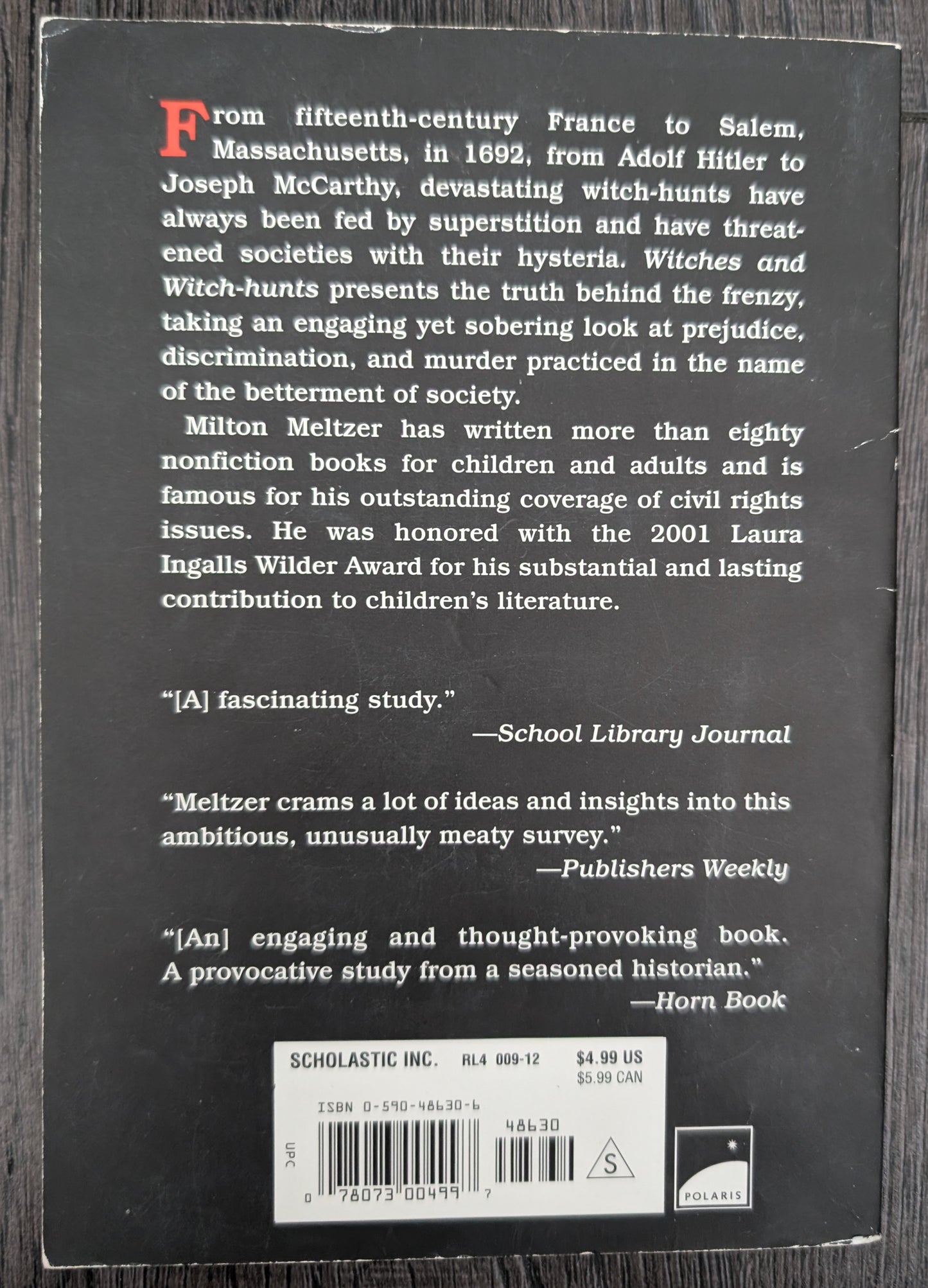 Witches and Witch-hunts: A History of Persecution by Milton Meltzer