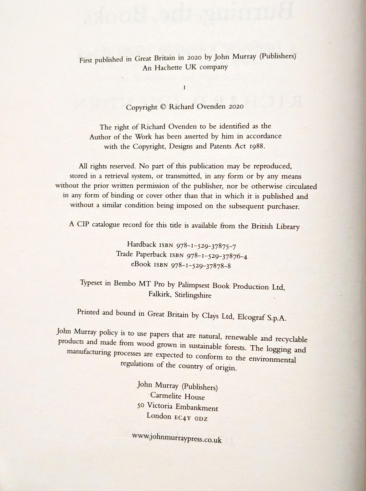 Burning Books: A History of Knowledge under Attack by Richard Ovenden