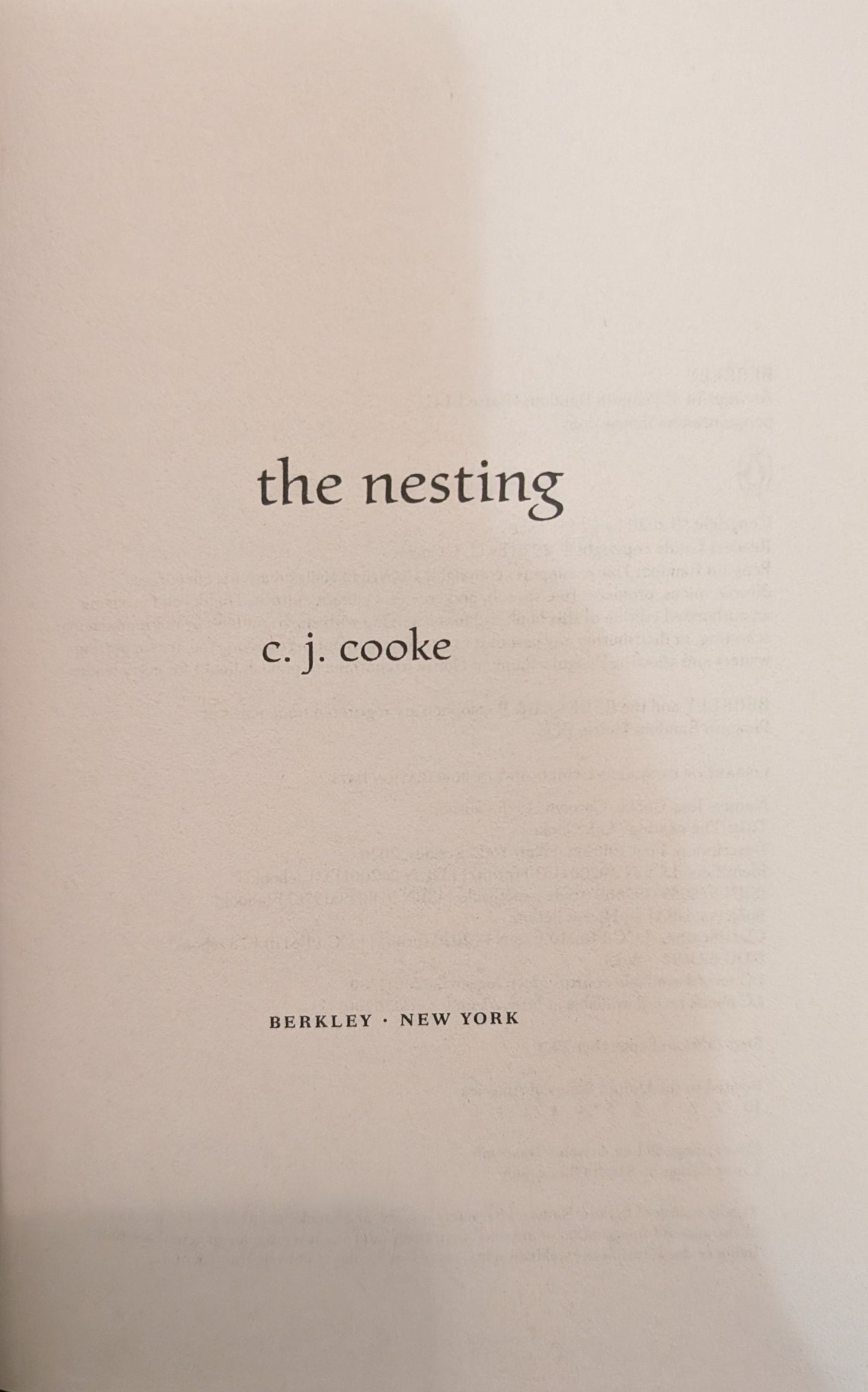 The Nesting by C.J Cooke