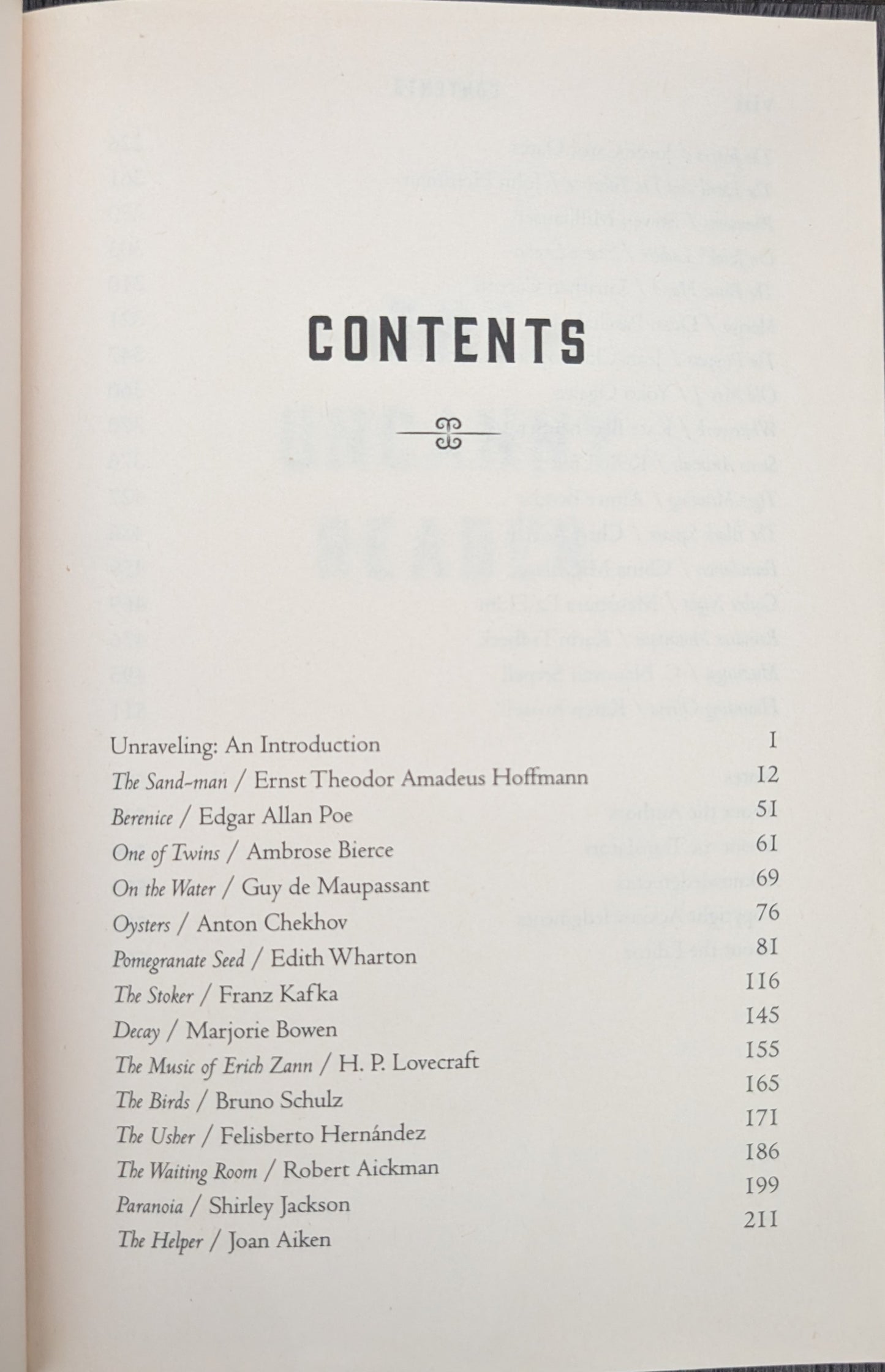 The Uncanny Reader: Stories from the Shadows edited by Marjorie Sandor