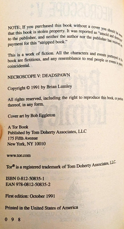 Necroscope V: Dead Spawn by Brian Lumley (Signed)