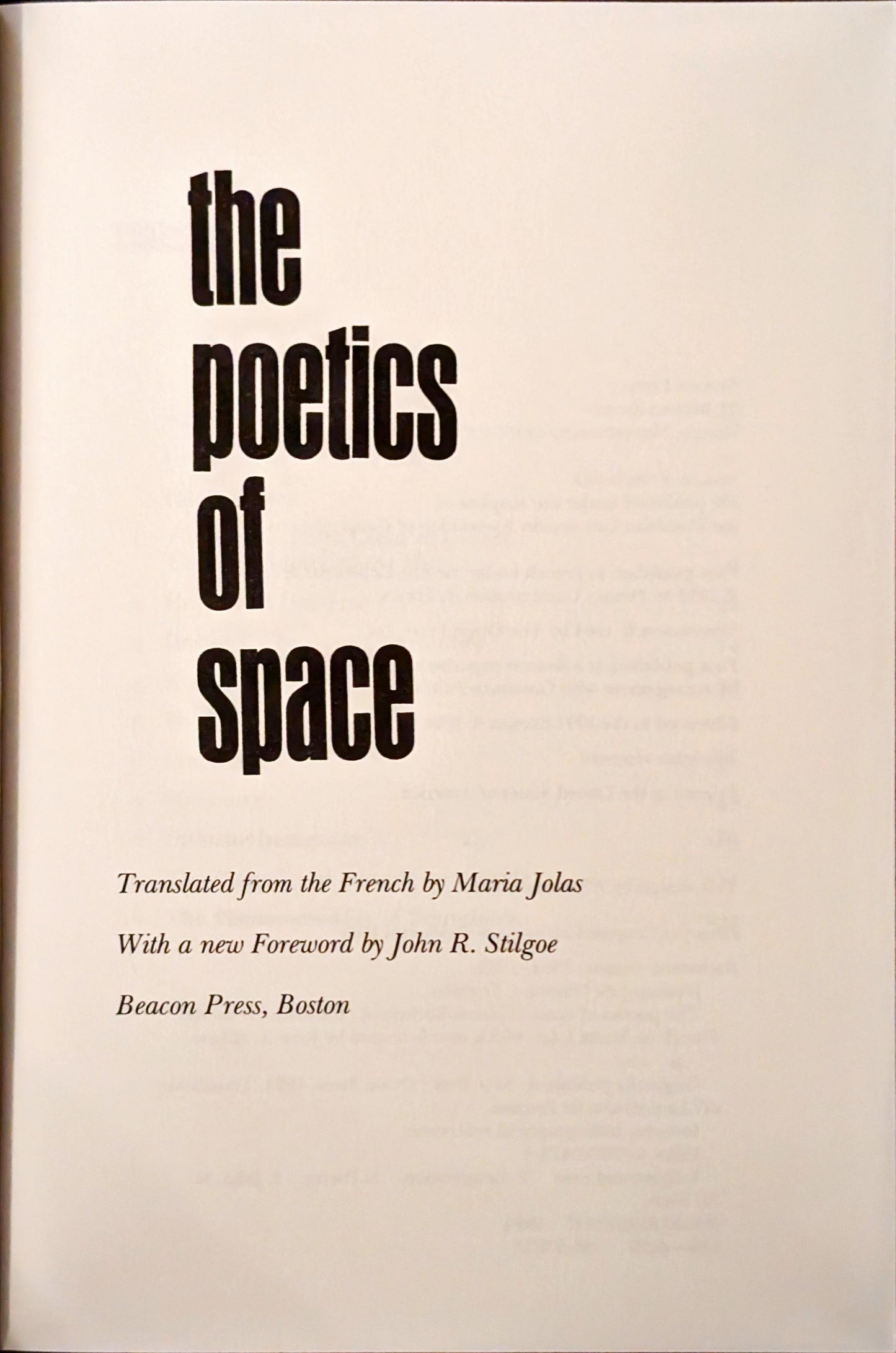 The Poetics of Space by Gaston Bachelard