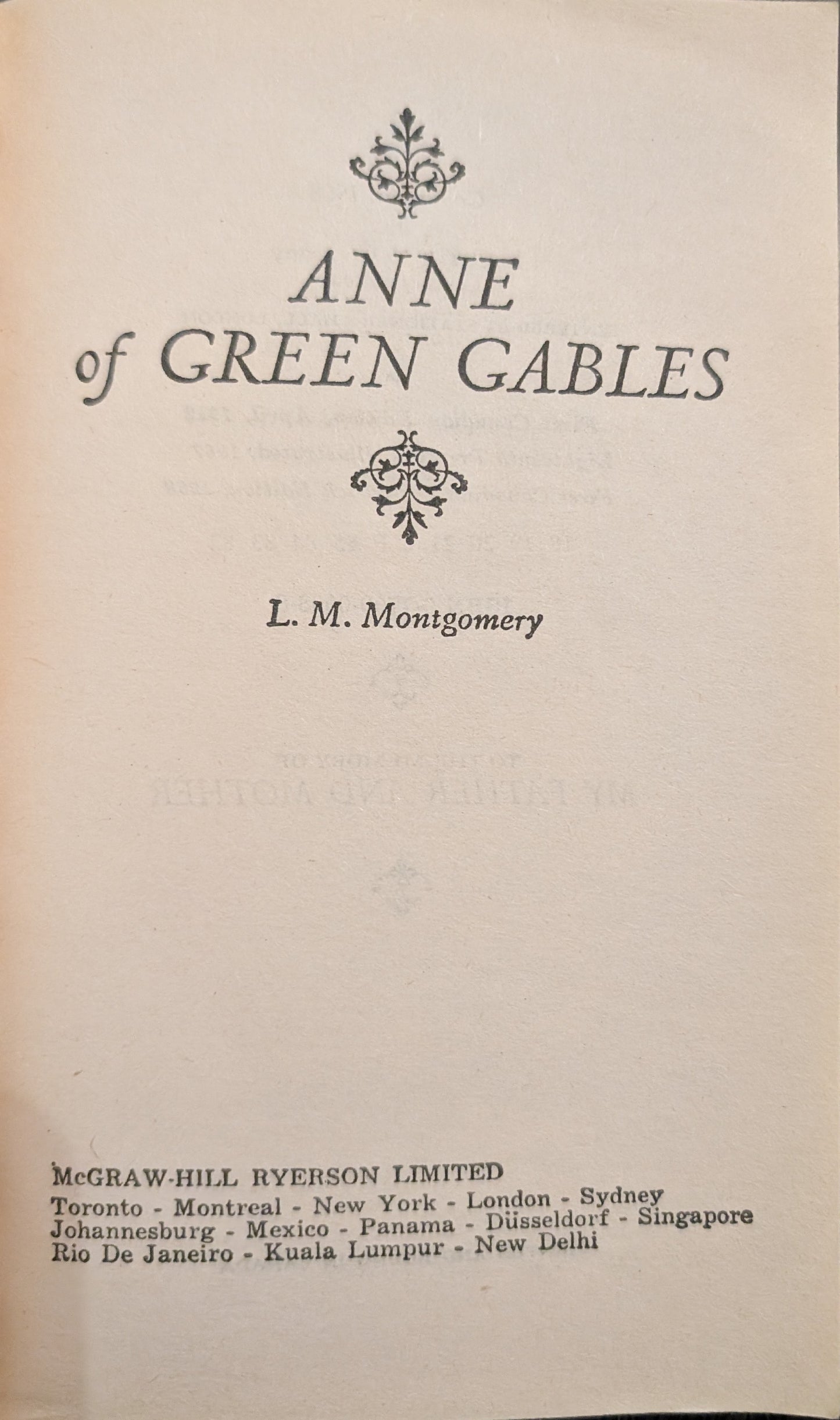 Anne of Green Gables by L.M. Montgomery