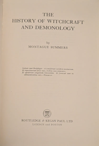 The History of Witchcraft and Demonology by Montague Summers