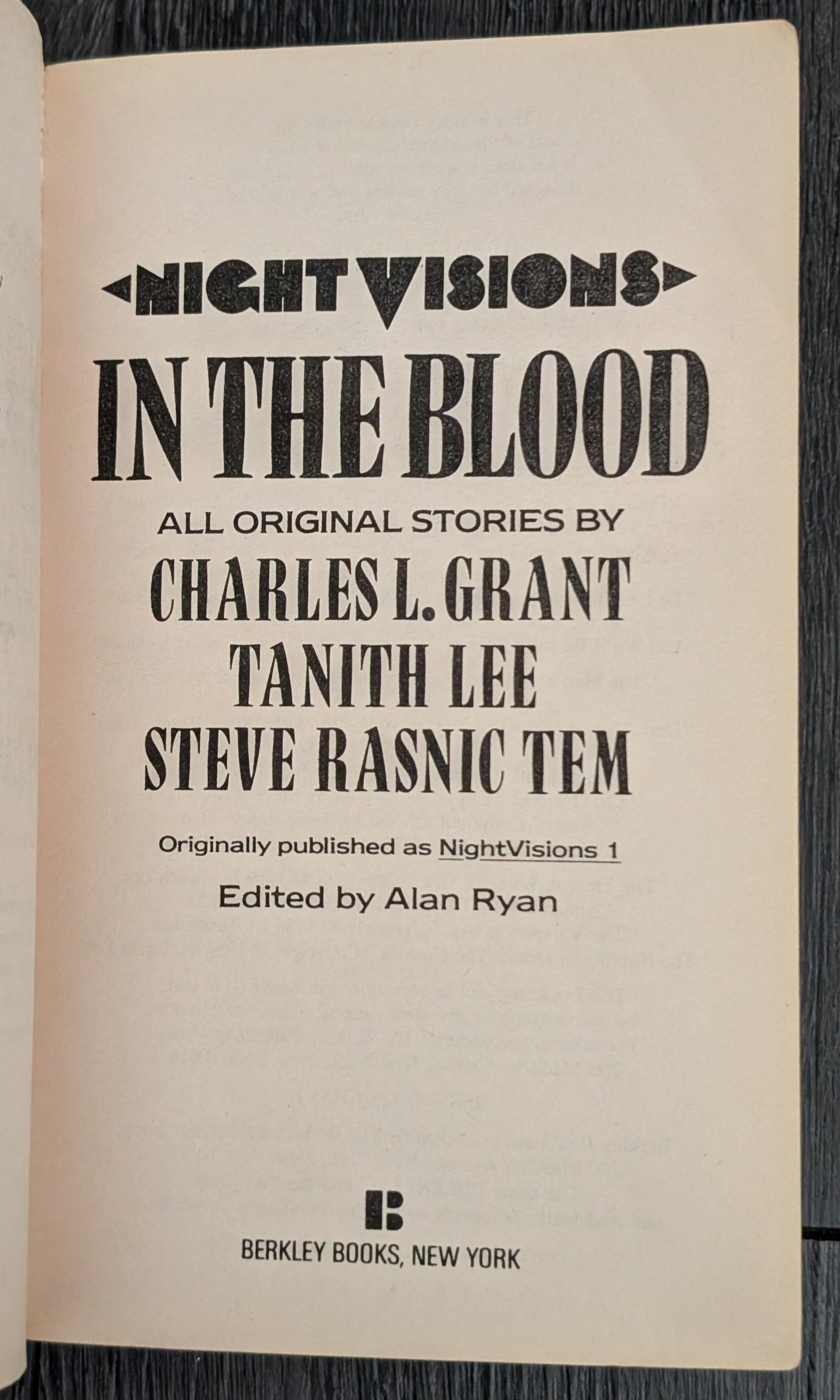 Night Visions: In the Blood edited by Alan Ryan
