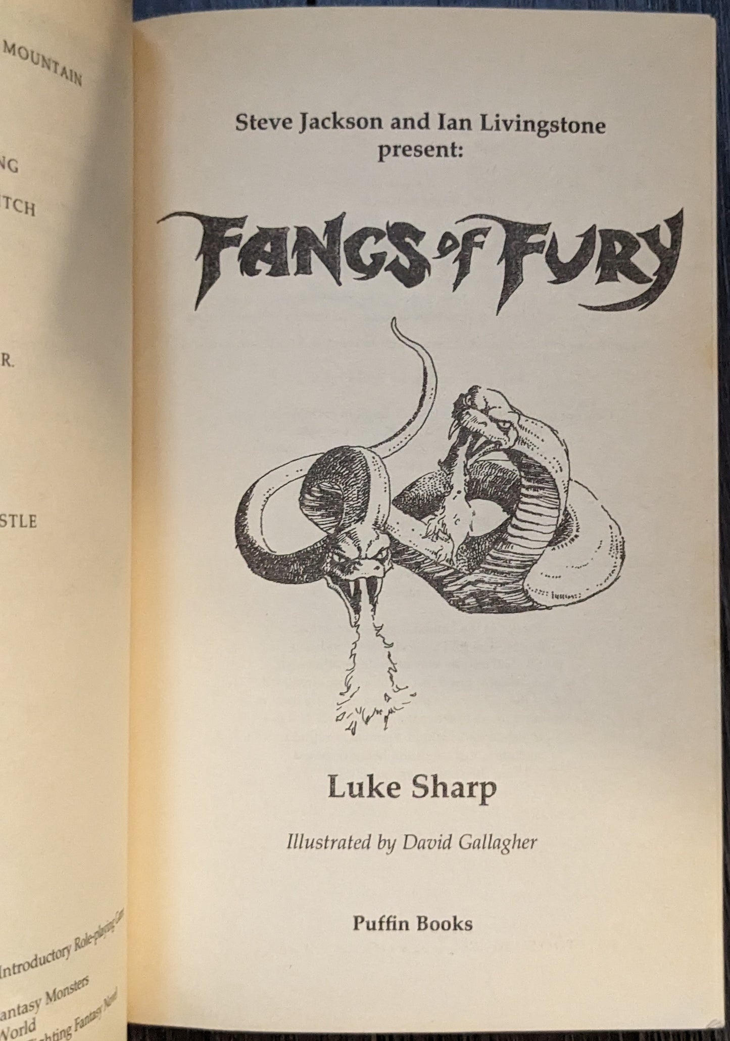 Fangs of Fury by Steve Jackson and Jon Livingstone