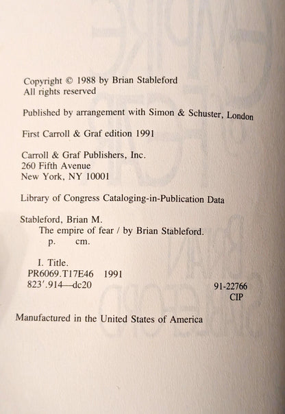 The Empire of Fear by Brian Stableford