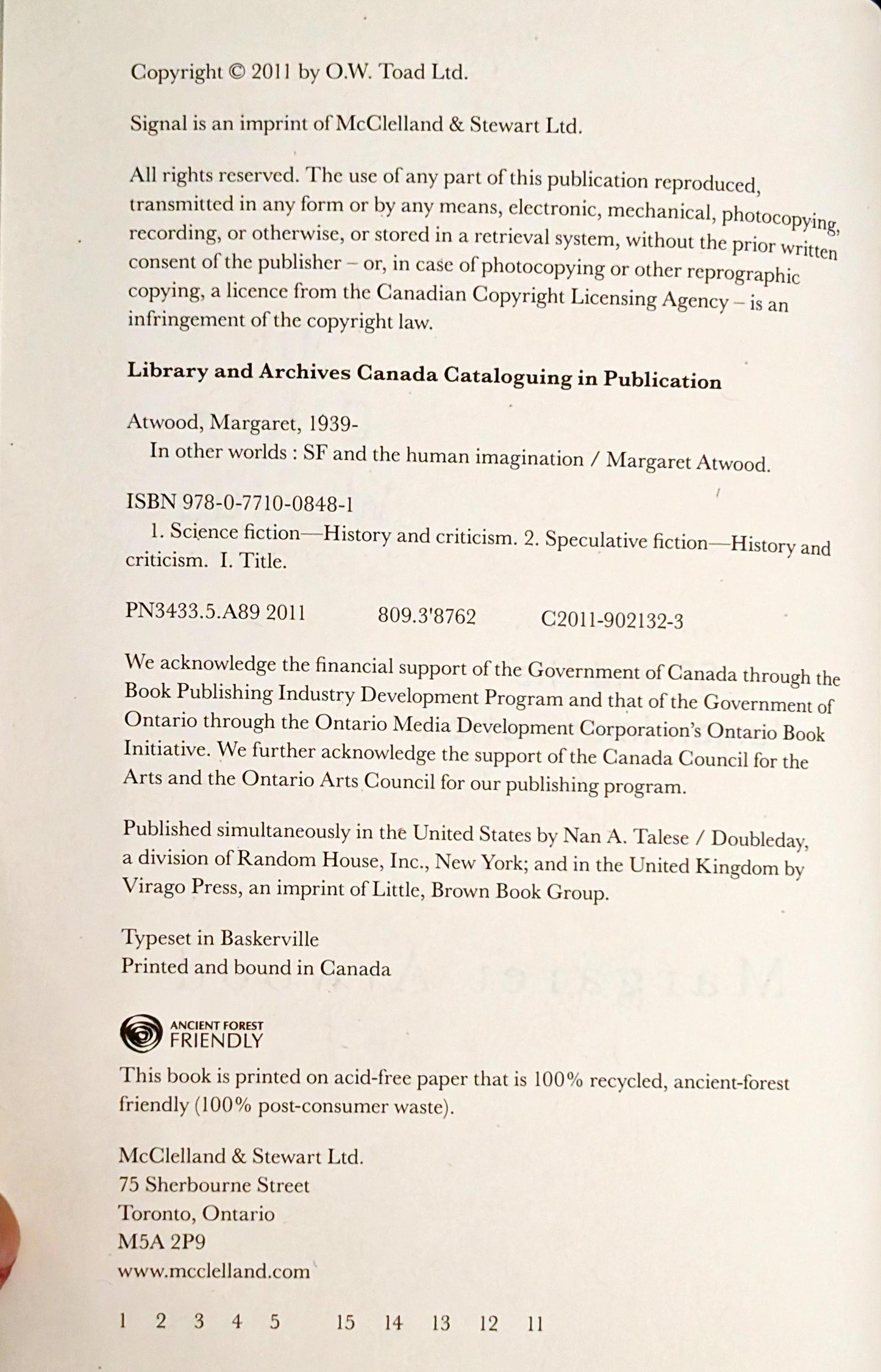 In Other Worlds: SF and the Human Imagination by Margaret Atwood