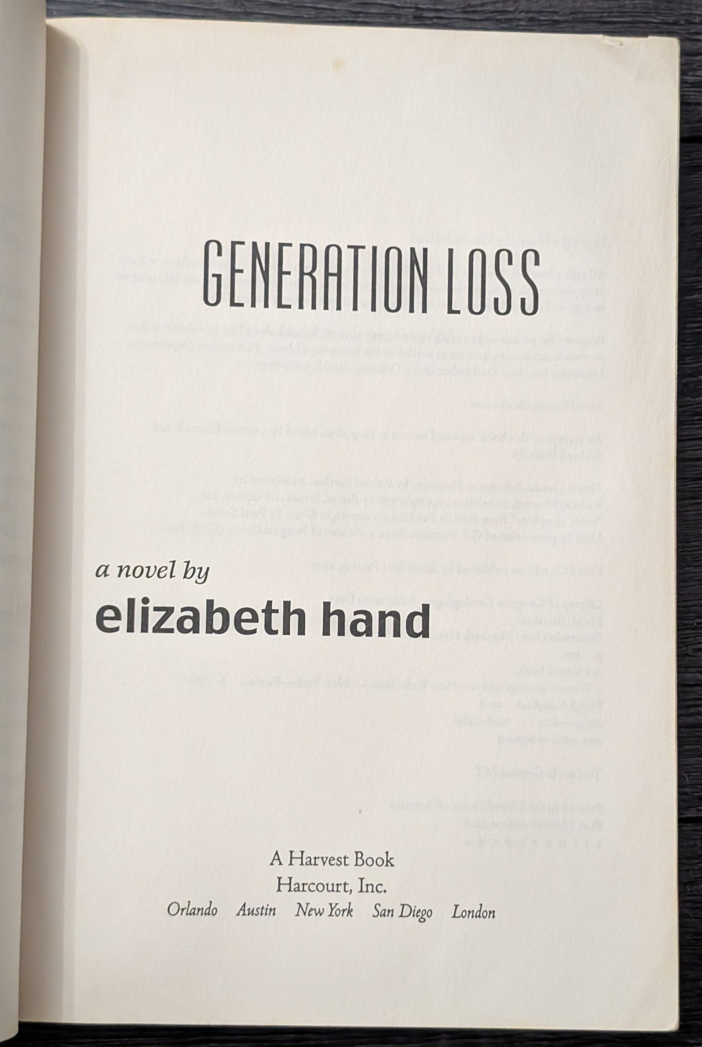 Generational Loss by Elizabeth Hand