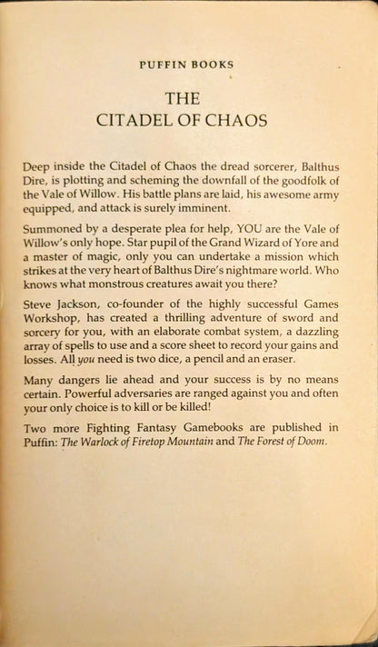 The Citadel of Chaos by Steve Jackson