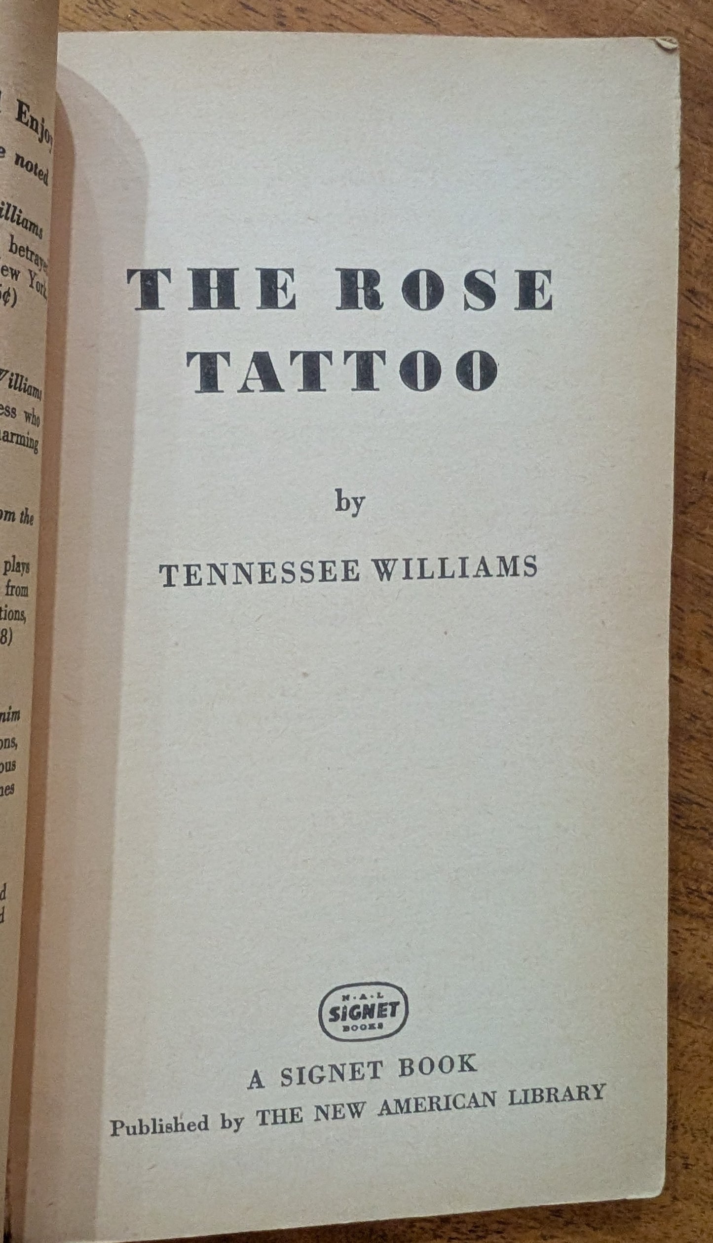 The Rose Tattoo by Tennesse Williams