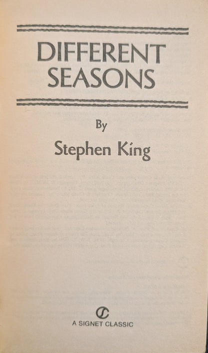 Different Seasons (Stand By Me Movie Promo) by Stephen King