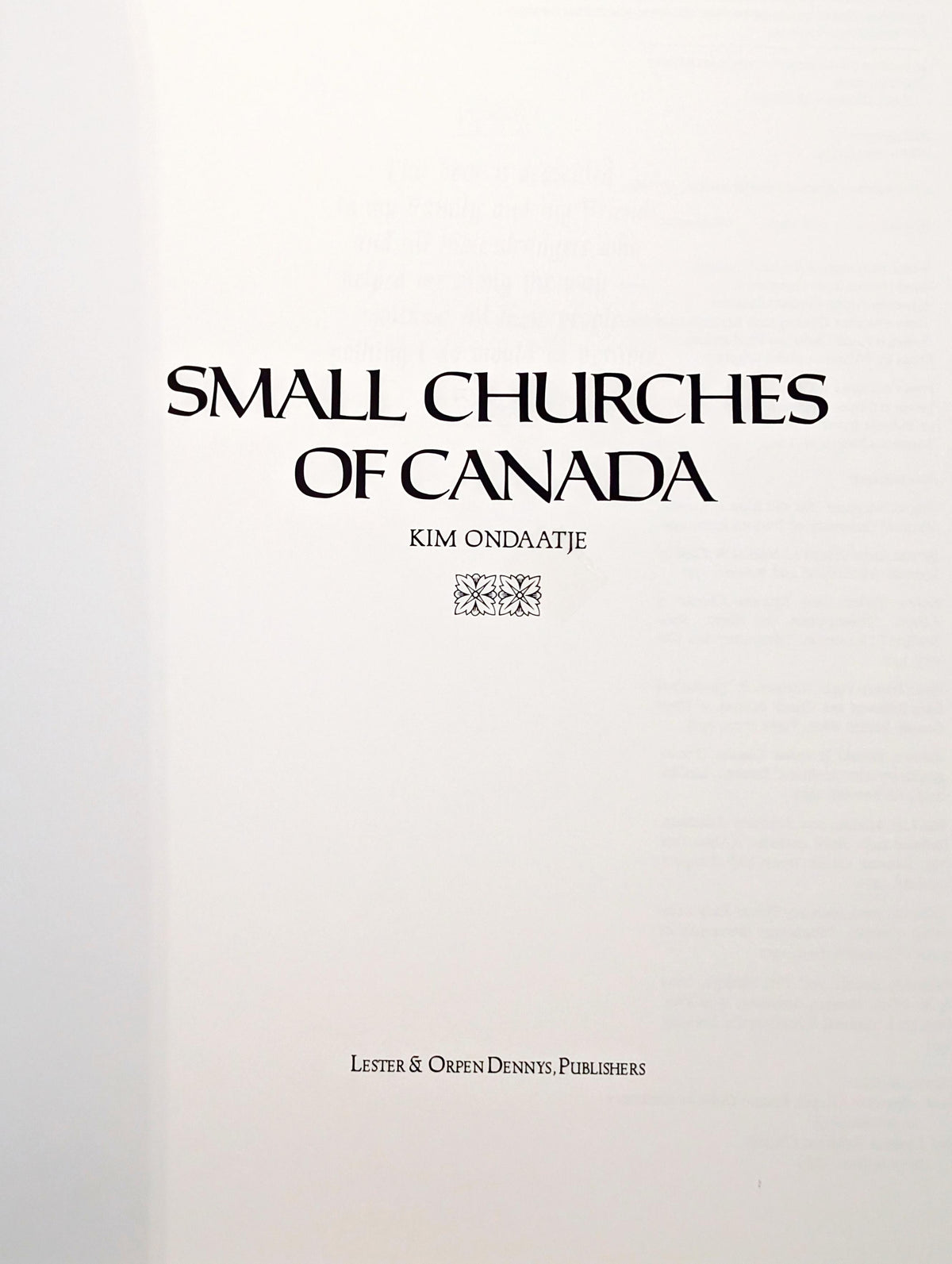 Small Churches of Canada by Kim Ondaatje