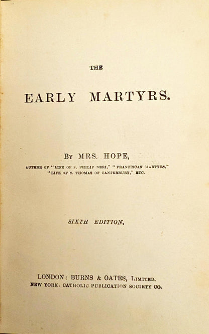 The Early Martyrs by Mrs. Hope