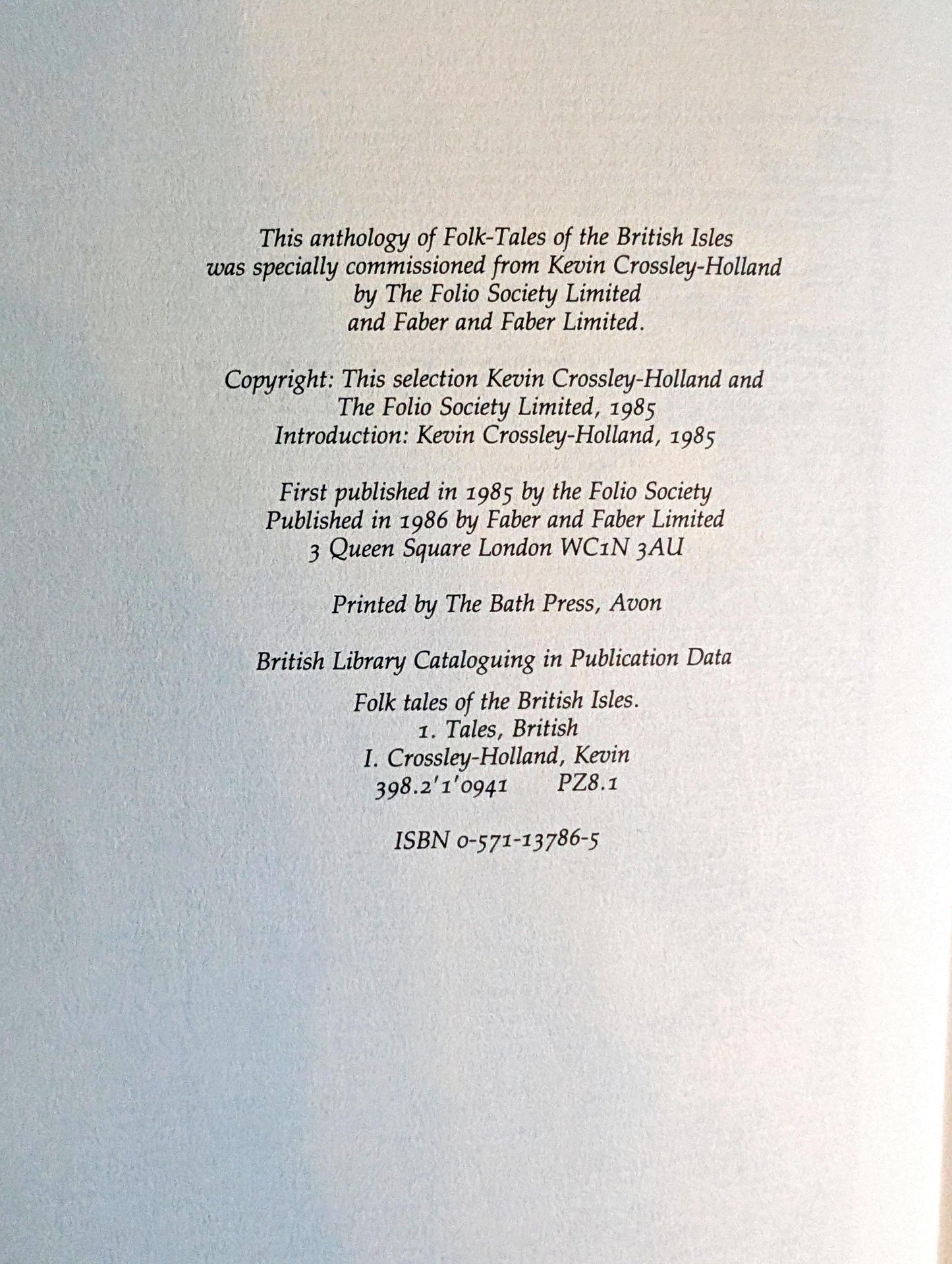 Folk-Tales of The British Isles edited by Kevin Crossley-Holland