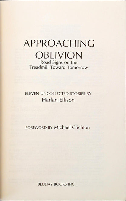 Approaching Oblivion by Harlan Ellison
