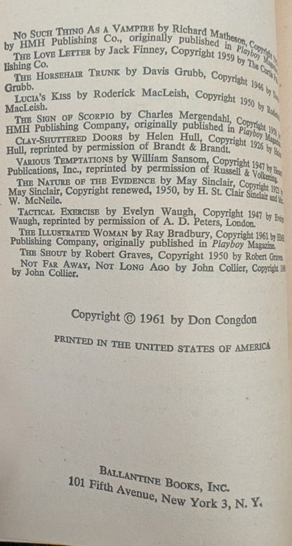 Tales of Love and Horror edited by Don Congdon
