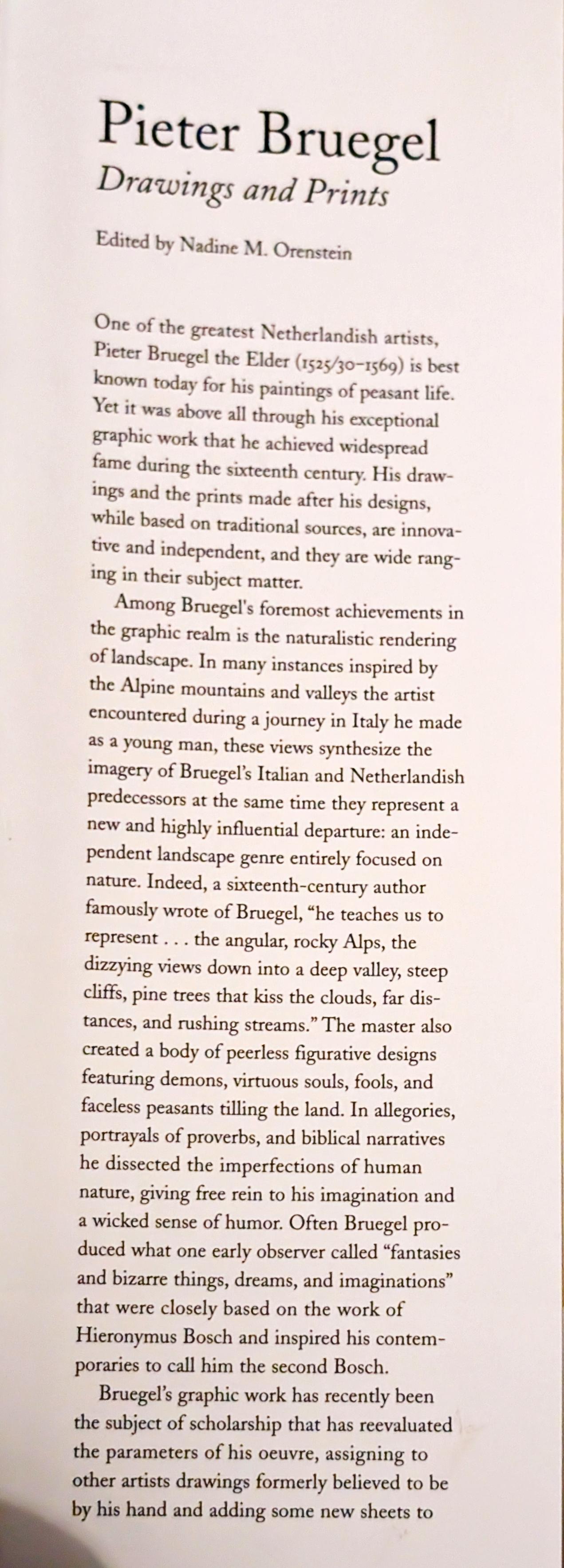 Pieter Bruegel the Elder: Drawings and Prints edited by Nadine M. Orenstein