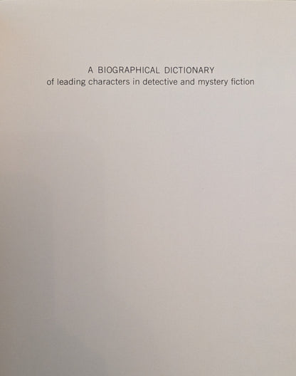 Detectionary edited by Otto Penzler, Chris Steinbrunner, Marvin Lachman