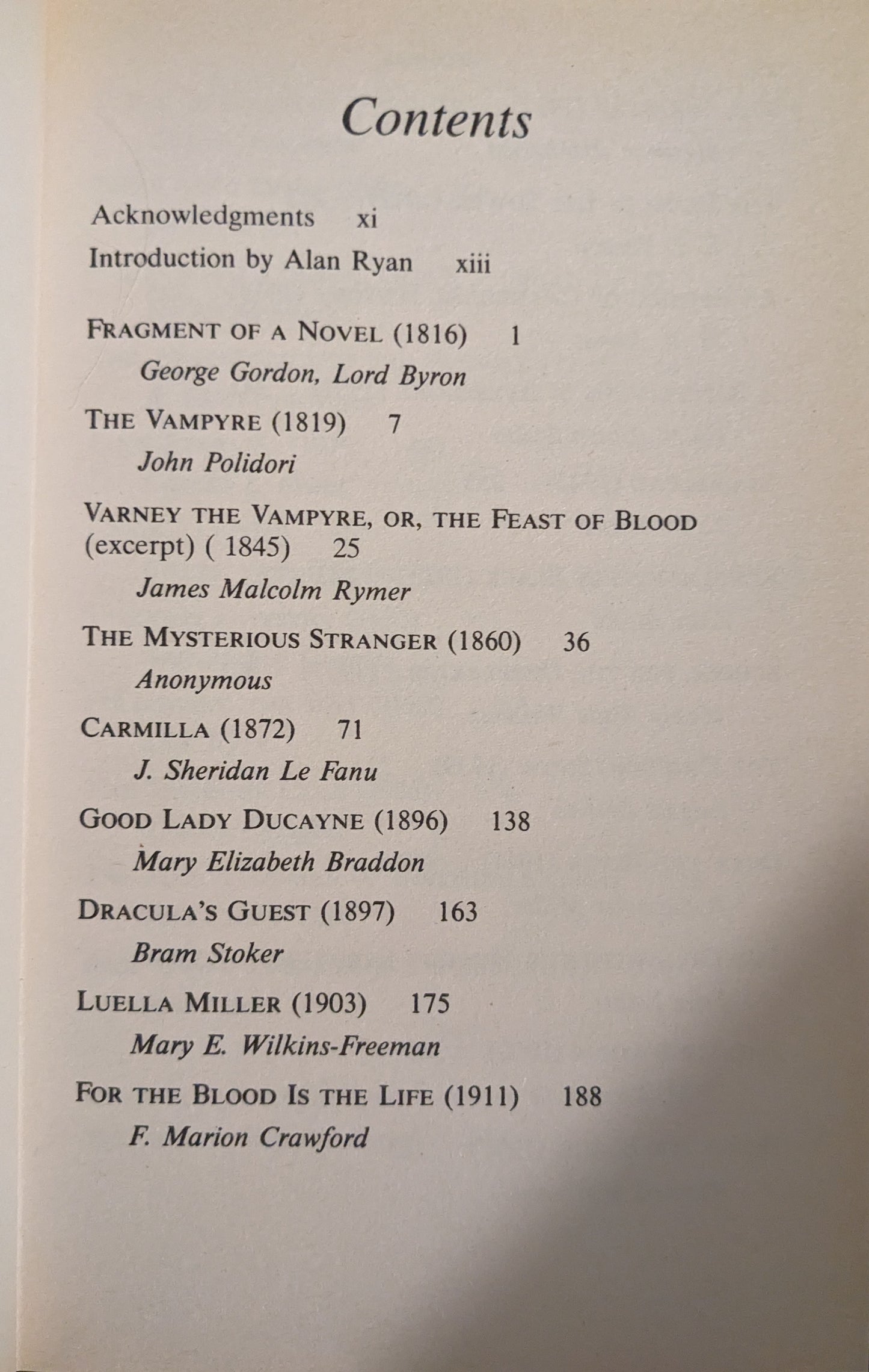 The Penguin Book of Vampire Stories edited by Alan Ryan