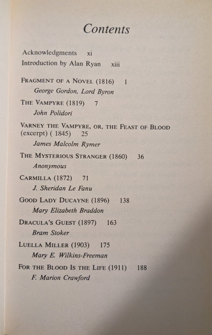 The Penguin Book of Vampire Stories edited by Alan Ryan