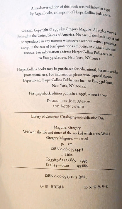 Wicked: The Life and Times of the Wicked Witch of the West by Gregory Maguire
