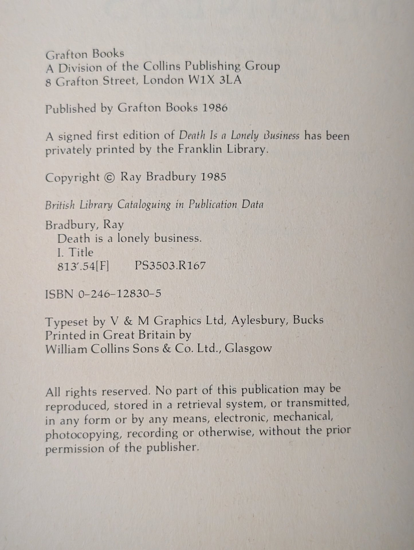 Death is a Lonely Business by Ray Bradbury
