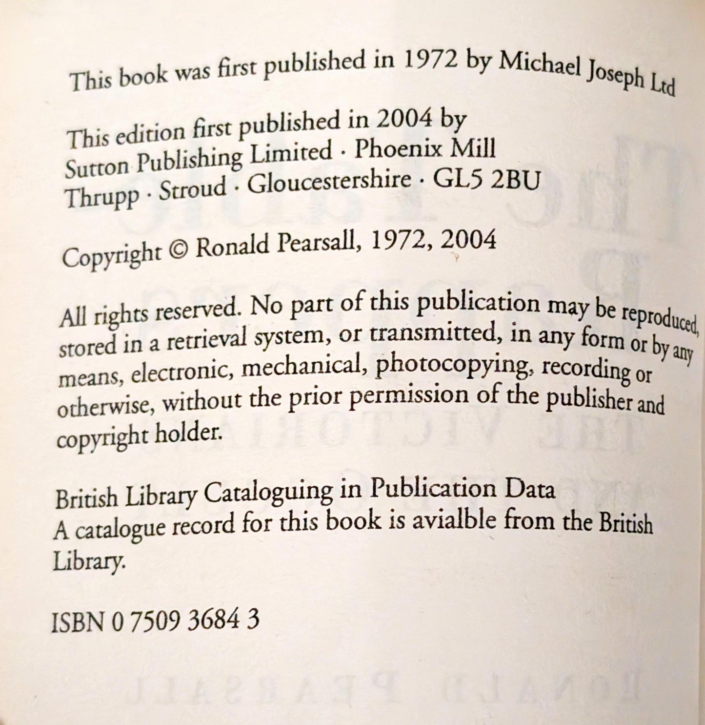 The Table Rappers: The Victorians and the Occult by Ronald Pearsall