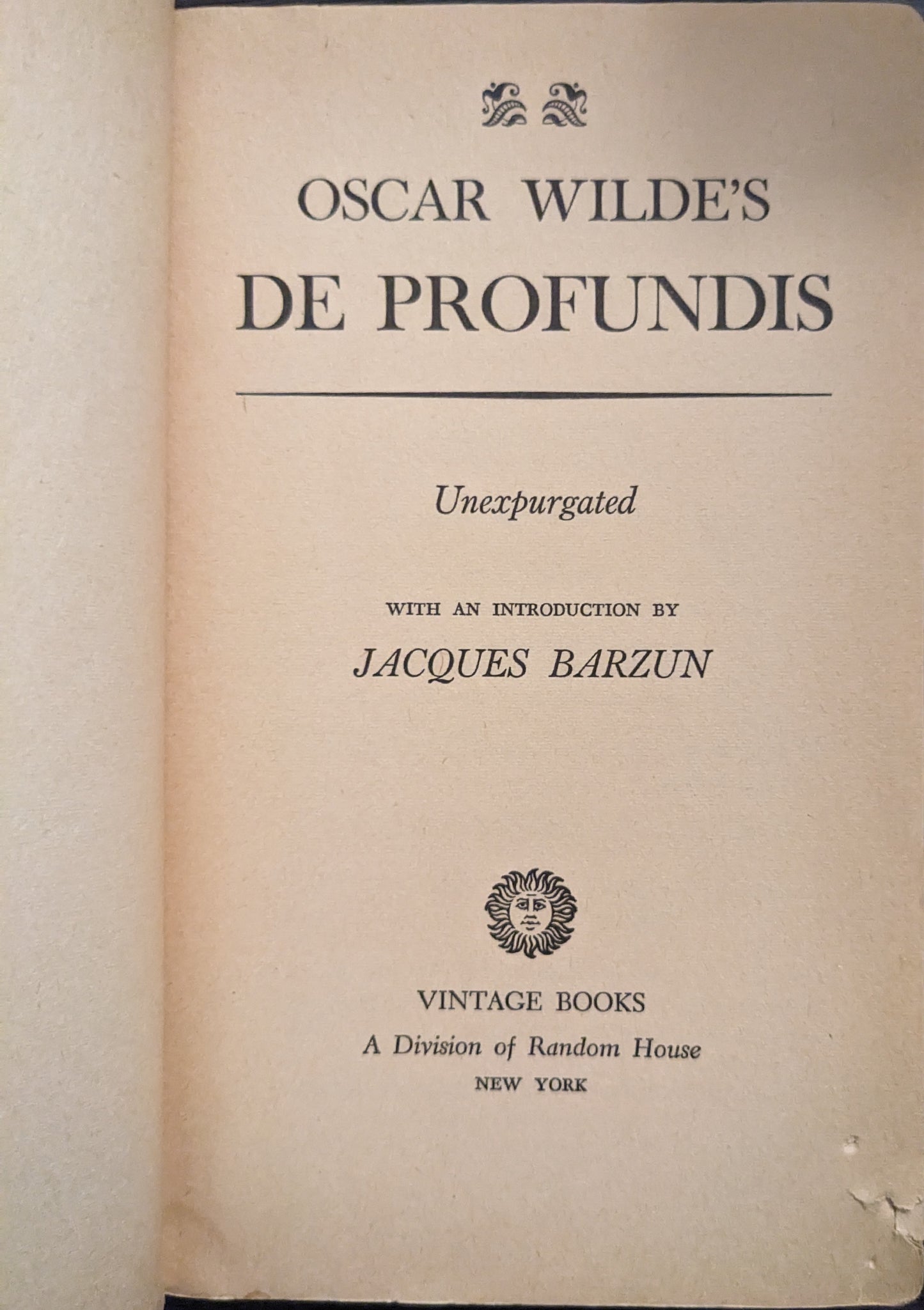 Oscar Wilde's De Profundis