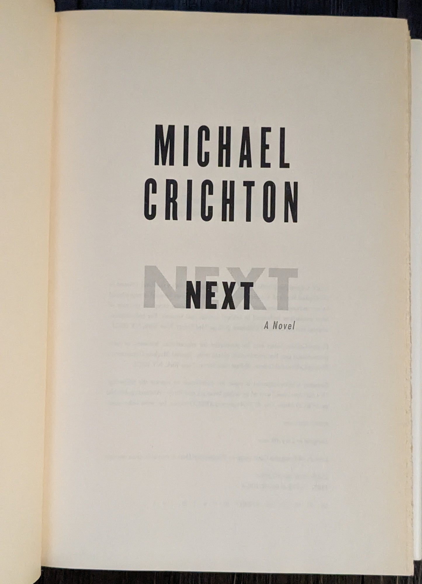 Next by Michael Crichton