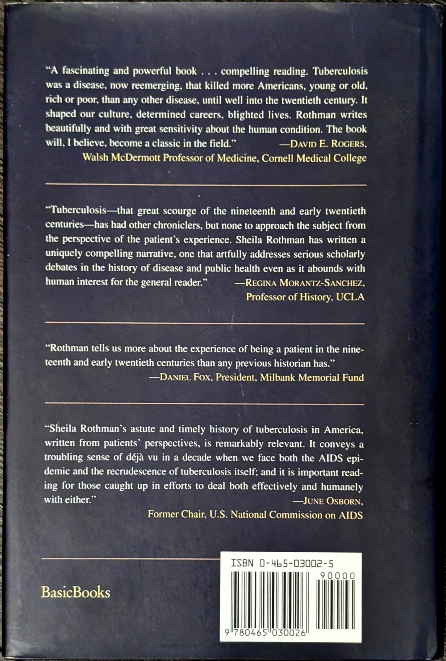 Living in the Shadow of Death: Tuberculosis and the Social Experience of Illness in American History by Shelia M. Rothman