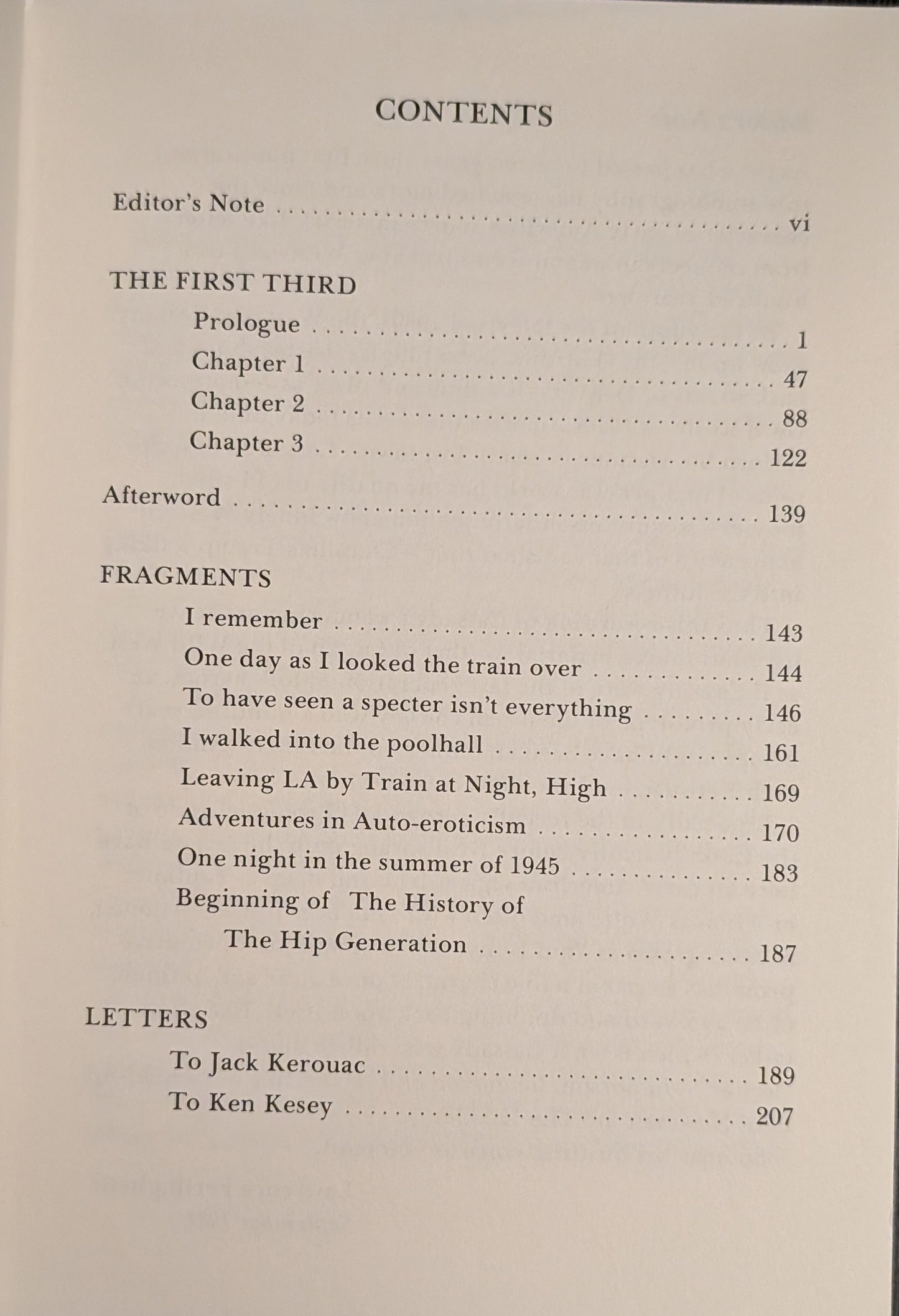 The First Third & Other Writings by Neal Cassady