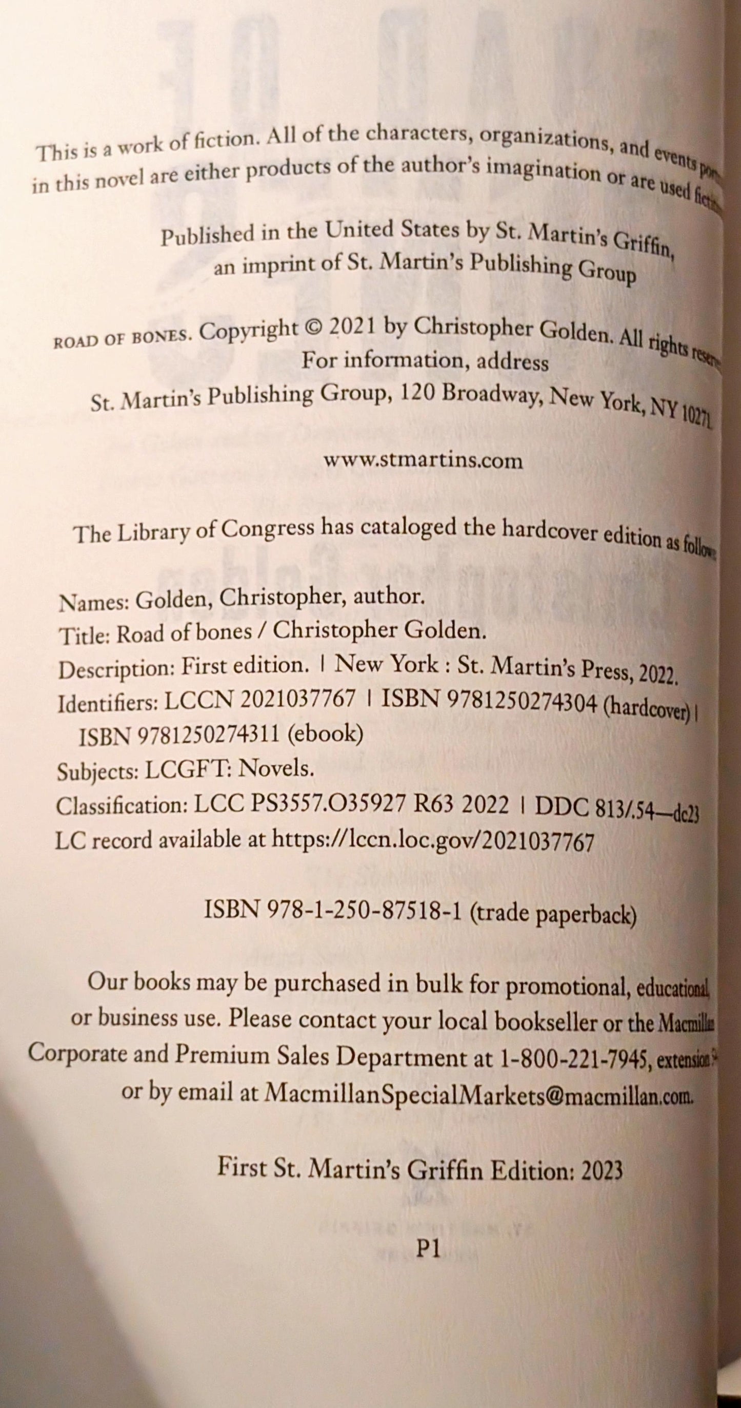 Road of Bones by Christopher Golden