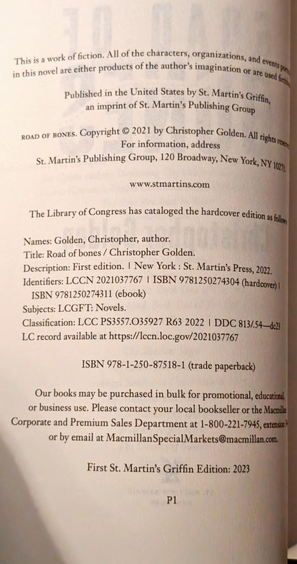 Road of Bones by Christopher Golden