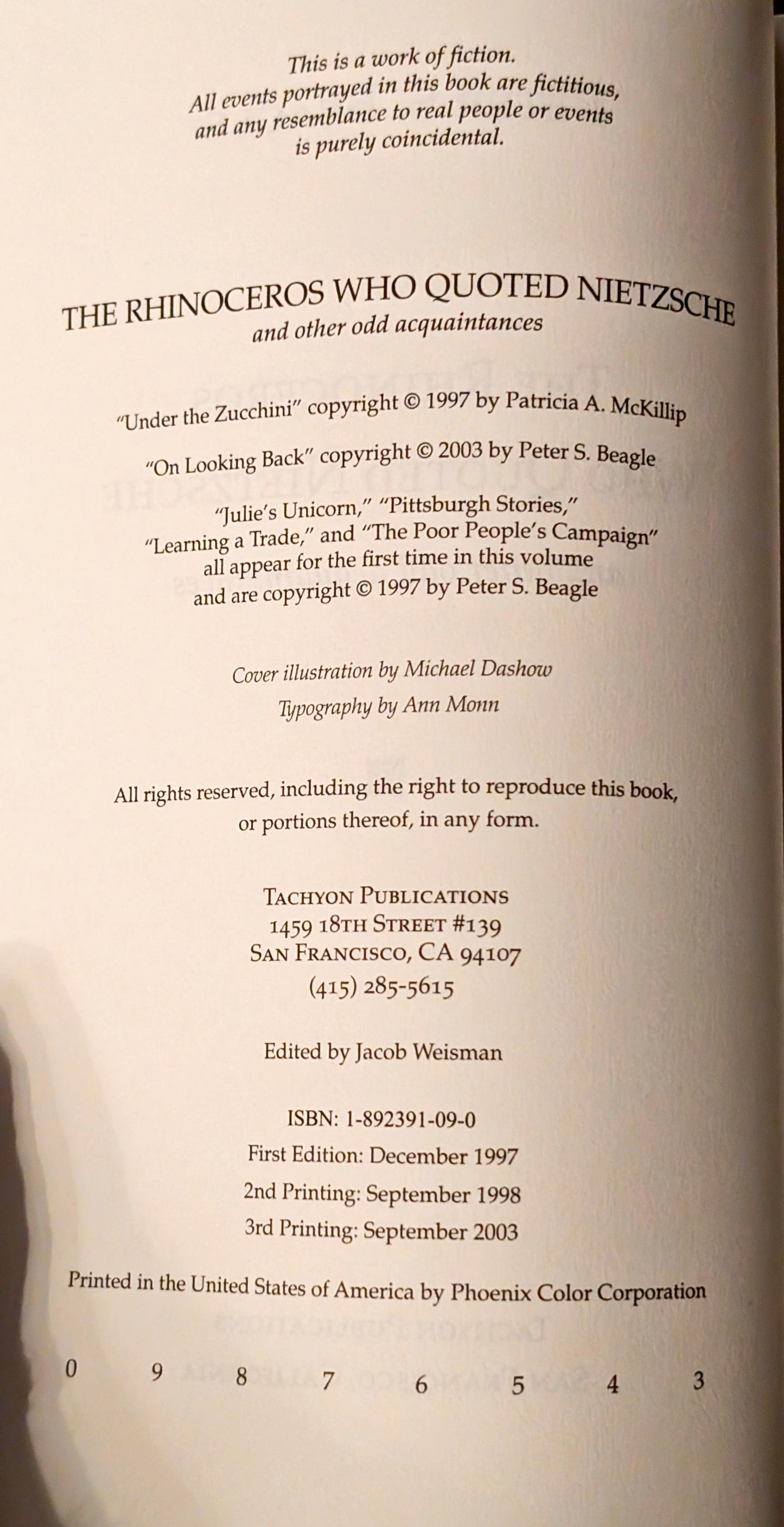 The Rhinoceros Who Quoted Nietzsche and Other Odd Acquaintances by Peter S. Beagle