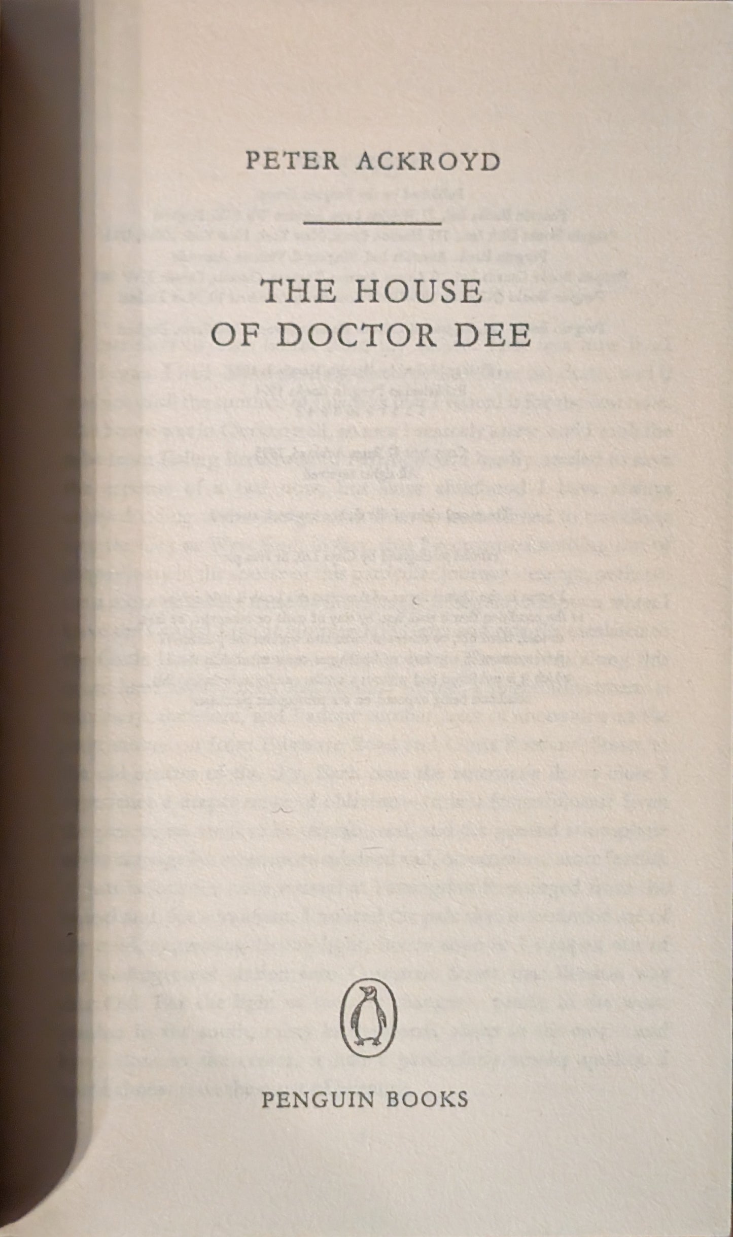 The House of Doctor Dee by Peter Ackroyd