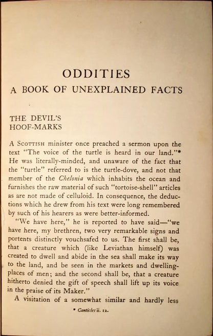 Oddities: A Book of Unexplained Facts by Rupert T. Gould