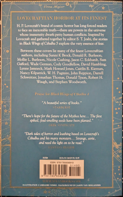 Black Wings of Cthulhu 5: Twenty New Tales of Lovecraftian Horror edited S.T Joshi