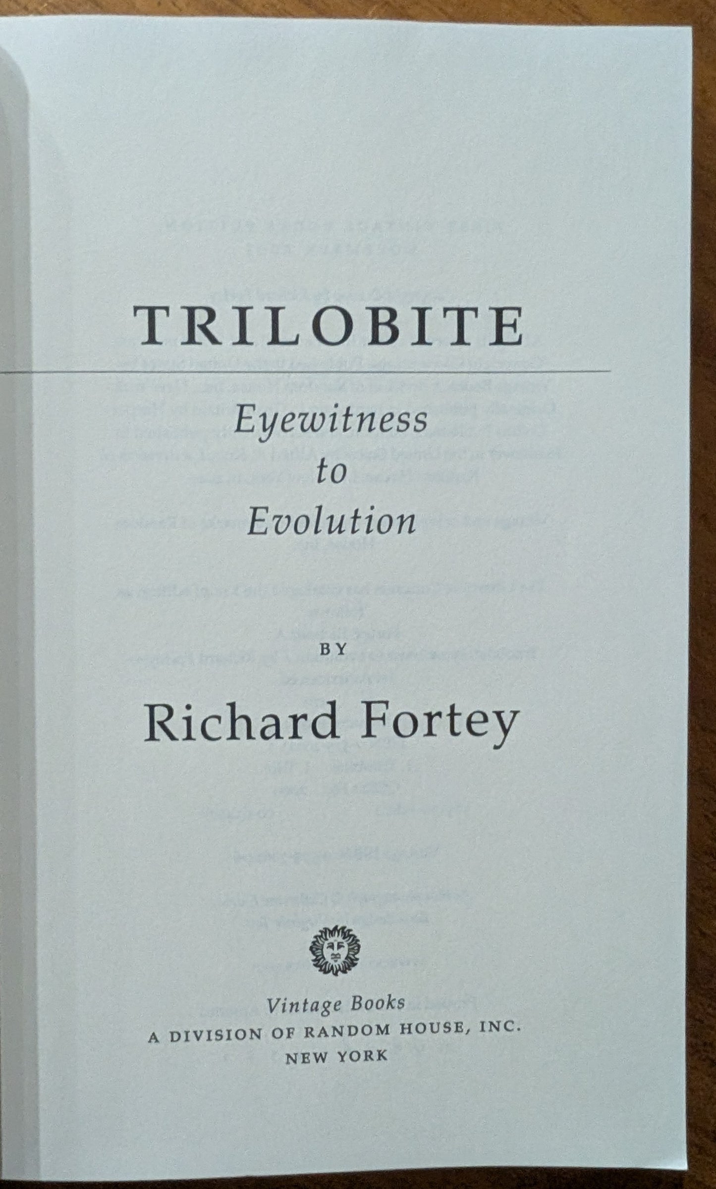 Trilobite: Eyewitness to Evolution by Richard Fortey