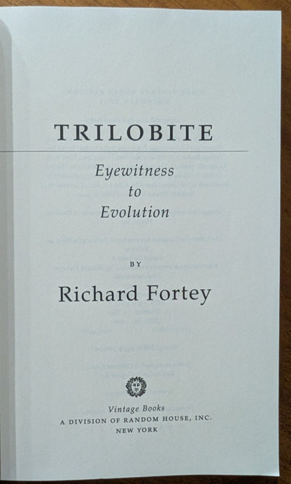 Trilobite: Eyewitness to Evolution by Richard Fortey