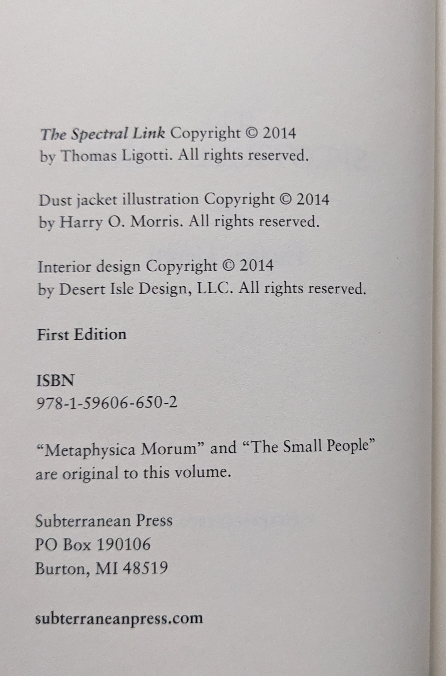 The Spectral Link by Thomas Ligotti