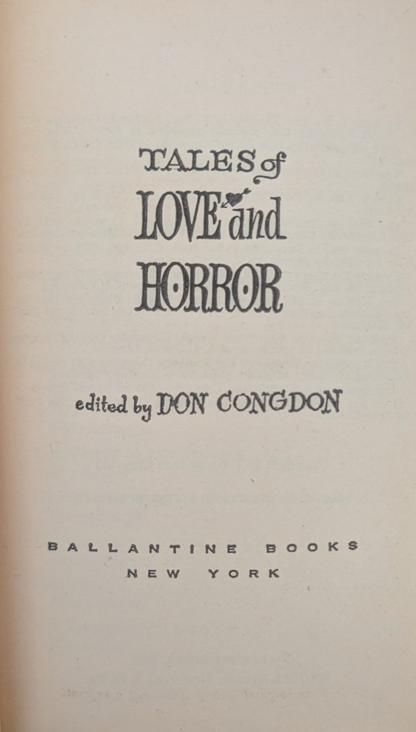 Tales of Love and Horror edited by Don Congdon