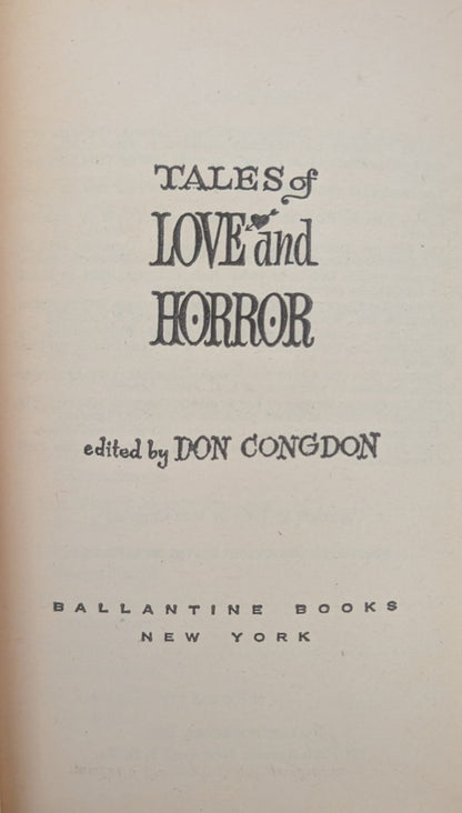 Tales of Love and Horror edited by Don Congdon