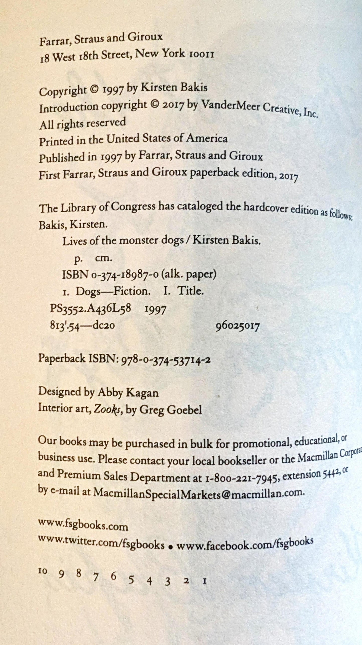 Lives of the Monster Dogs by Kirsten Bakis