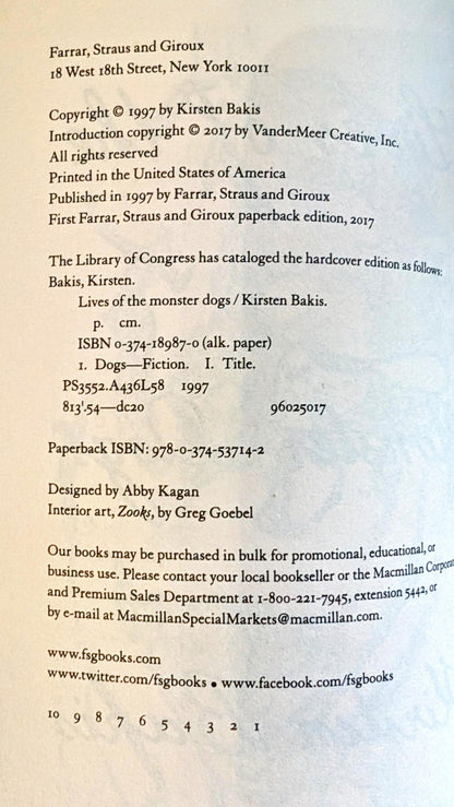 Lives of the Monster Dogs by Kirsten Bakis