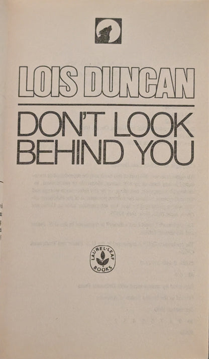 Don't Look Behind You by Lois Duncan