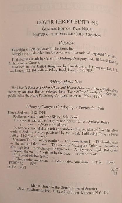 The Moonlit Road and Other Ghost and Horror Stories by Ambrose Bierce