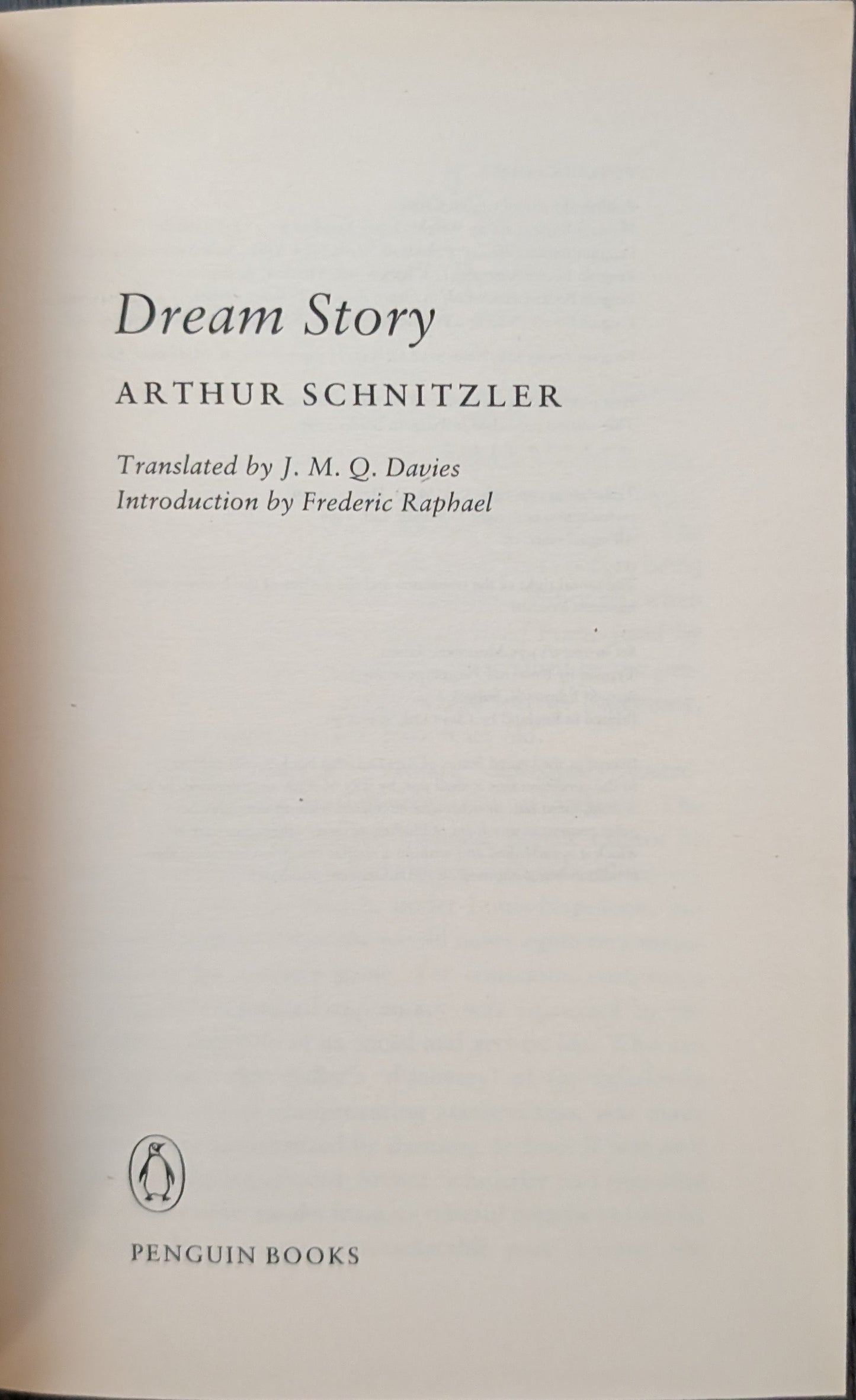 The Dream Story by Arthur Schnitzler